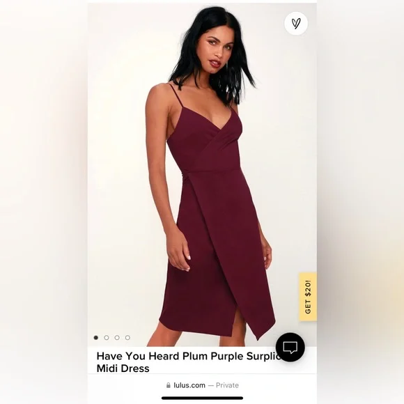 Lulus | Dresses | Have You Heard Plum Purple Surplicemidi Dress | Poshmark